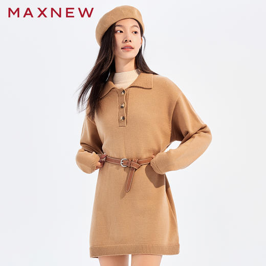 【裙装】POLO领粗纱毛衫连衣裙1N4225301 商品图0