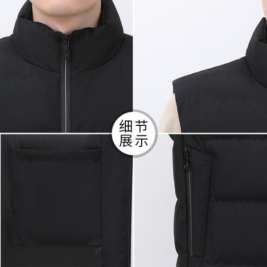 【新款DHD】大依优型大码男装立领棉马甲简约休闲宽松外套男坎肩背心上衣男士 商品图2