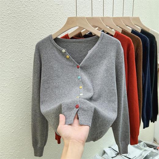 【针织毛衣开衫】复古慵懒风毛衣 秋冬休闲软糯针织显瘦针织衫毛衣 商品图7