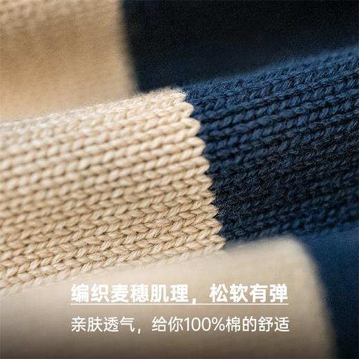 工装优选美式复古高领编织毛衣撞色条纹套头保暖打底针织衫男秋冬 商品图2