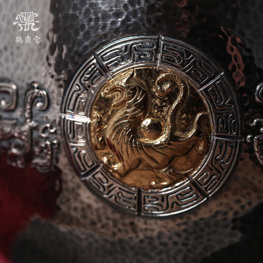 鹤鼎堂银壶闻天系列晨风汤沸饕餮纹镶金青龙白虎（缺货） 商品图2