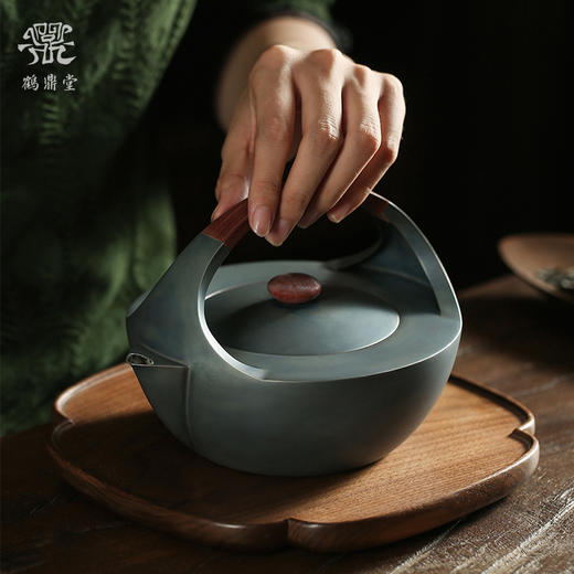 鹤鼎堂银壶闻天系列月食汤沸镜面（灰青）（缺货） 商品图0