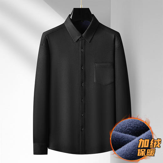 【特大码】【加绒】【封口款】【新款DM】大依优型大码加绒高弹长袖衬衫男宽松加肥加大码男士休闲商务衬衣上衣胖子 商品图2