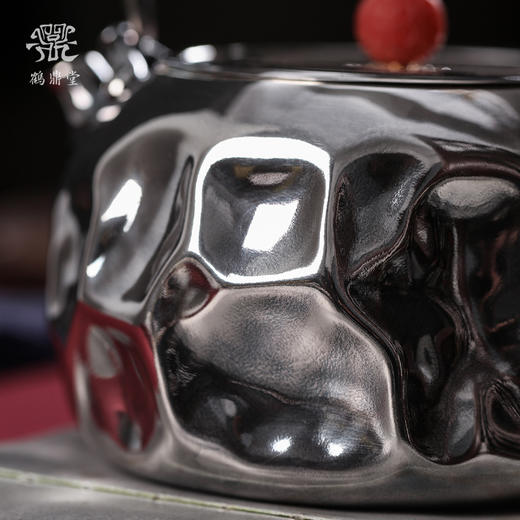 鹤鼎堂银壶闻天系列崧高汤沸大锤目纹（银色）（缺货） 商品图4