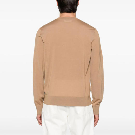 【一】DSQUARED2 男士“D2”刺绣徽标羊毛针织衫 驼色 S74HA1442 S18310 110 商品图2
