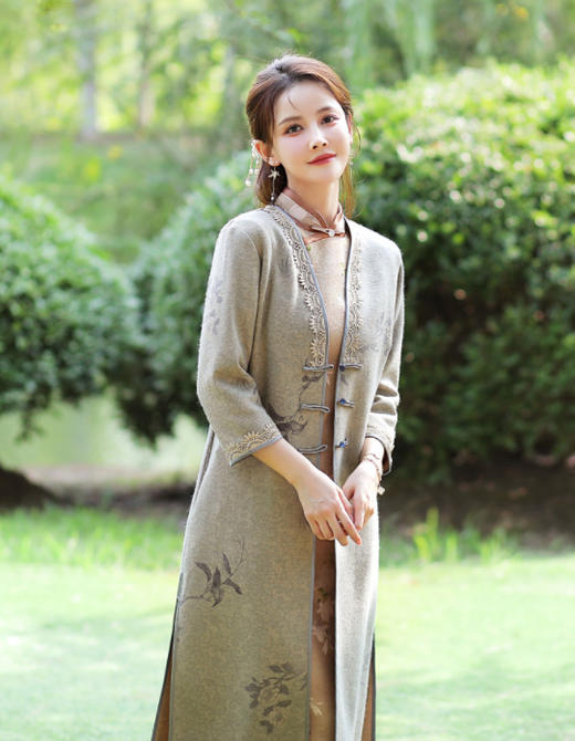 显瘦长款旗袍妮子外套QMR 商品图3