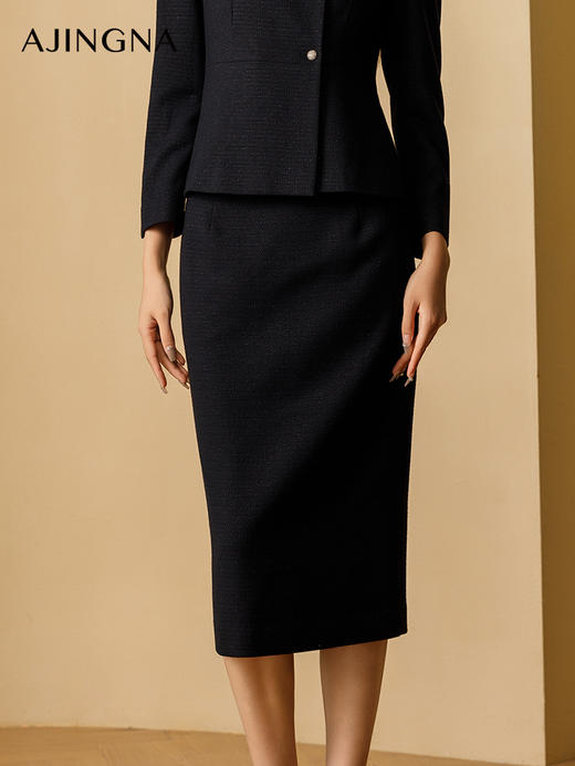 【商城同款】阿菁娜2024秋季新款直筒简约A字半裙A29Q113061 商品图4