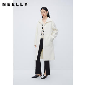 NEELLY纳俪商场同款*绵羊毛双面呢大衣女中长款伯明翰御姐穿搭N24104N04570