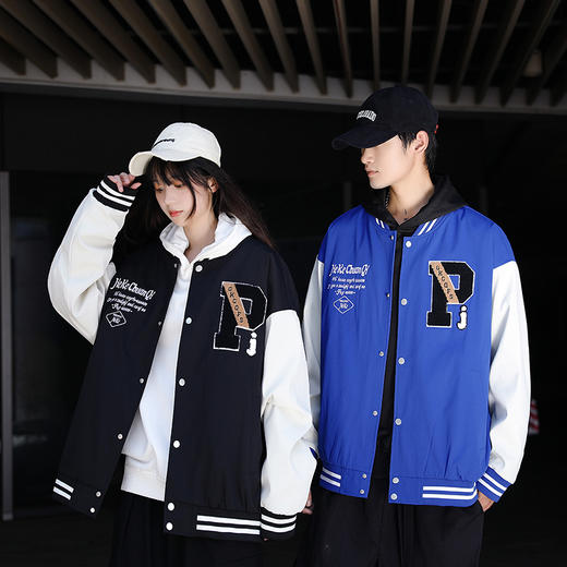 【新款DHD】大依优型大码男装棒球领棉衣棉服夹克加肥加大休闲棒球服夹克胖子外套上衣 商品图2