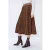 NEELLY纳俪商场同款冬季百褶裙女美拉德棕色高腰中长款a字裙伞裙N24104E04608 商品缩略图2