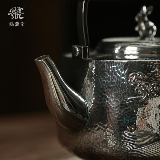 鹤鼎堂银壶闻天系列纯熙汤沸錾刻月中玉兔（银色）（缺货） 商品图3