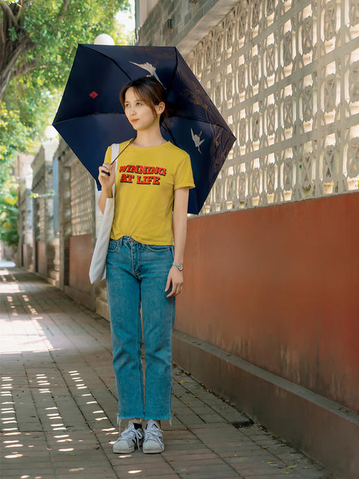 MINISO故宫宫廷百花图卷系列防晒伞藏青色53*6k 商品图3