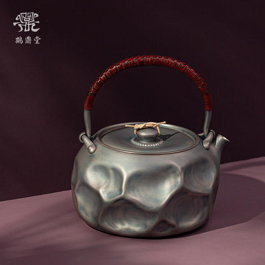 鹤鼎堂银壶闻天系列崧高汤沸大锤目纹（灰青）（缺货） 商品图3