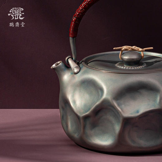鹤鼎堂银壶闻天系列崧高汤沸大锤目纹（灰青）（缺货） 商品图1