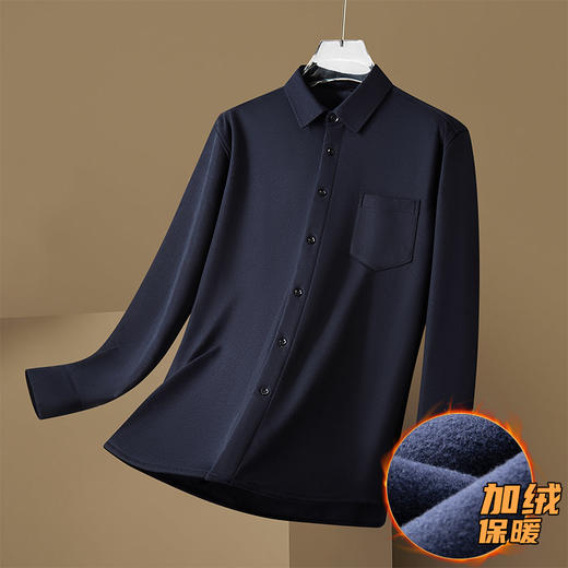 【特大码】【加绒】【封口款】【新款DM】大依优型大码加绒高弹长袖衬衫男宽松加肥加大码男士休闲商务衬衣上衣胖子 商品图6