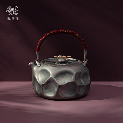 鹤鼎堂银壶闻天系列崧高汤沸大锤目纹（灰青）（缺货） 商品图0