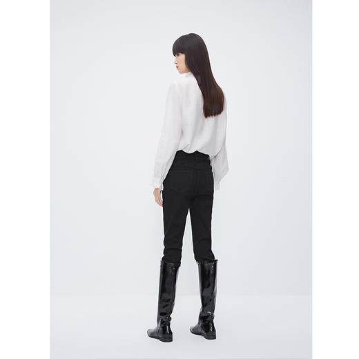 NEELLY纳俪商场同款黑色打底裤外穿秋冬加绒紧身弹力铅笔裤牛仔裤N24104H04574 商品图3