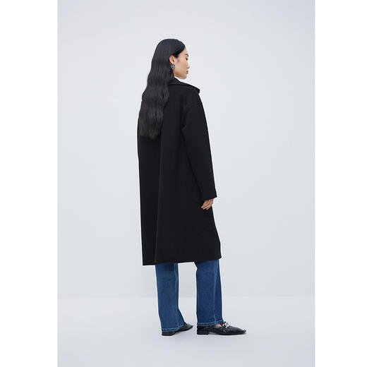 NEELLY纳俪商场同款*绵羊毛双面呢大衣女中长款伯明翰御姐穿搭N24104N04570 商品图3