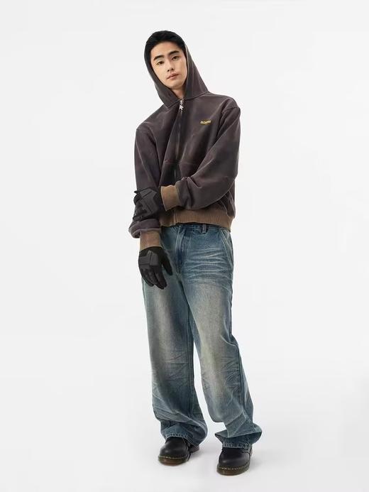 FMACM/WY2335/重磅洗水扎染连帽印花卫衣外套 商品图1