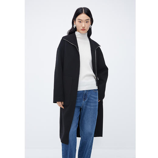 NEELLY纳俪商场同款*绵羊毛双面呢大衣女中长款伯明翰御姐穿搭N24104N04570 商品图1