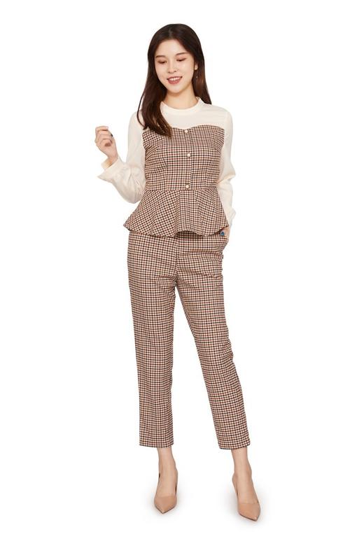 Le Malene 复古小香风格纹拼接式裤套装 10231 商品图5