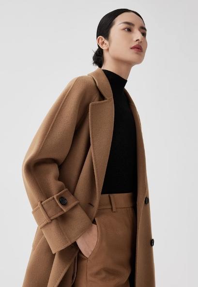 朗姿双面呢羊毛大衣美拉德毛呢外套LCSH01HLC816C33 商品图0