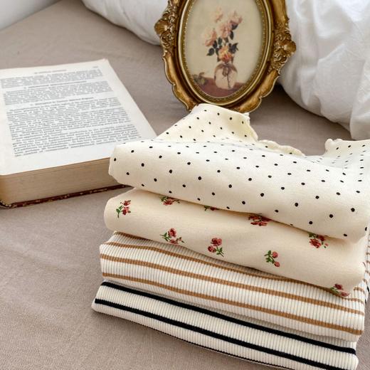 【A类全棉，舒适亲肤，温暖呵护宝宝每一天】ins秋季新款 女童半高领木耳边打底衫 洋气女宝宝碎花薄款长袖上衣-QQ 商品图3