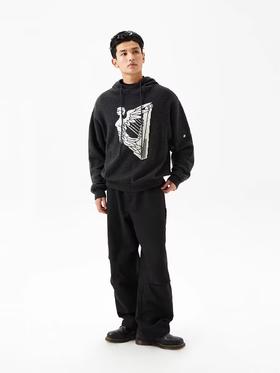 FMACM/ZZS2413/复古印花连帽套头毛衣