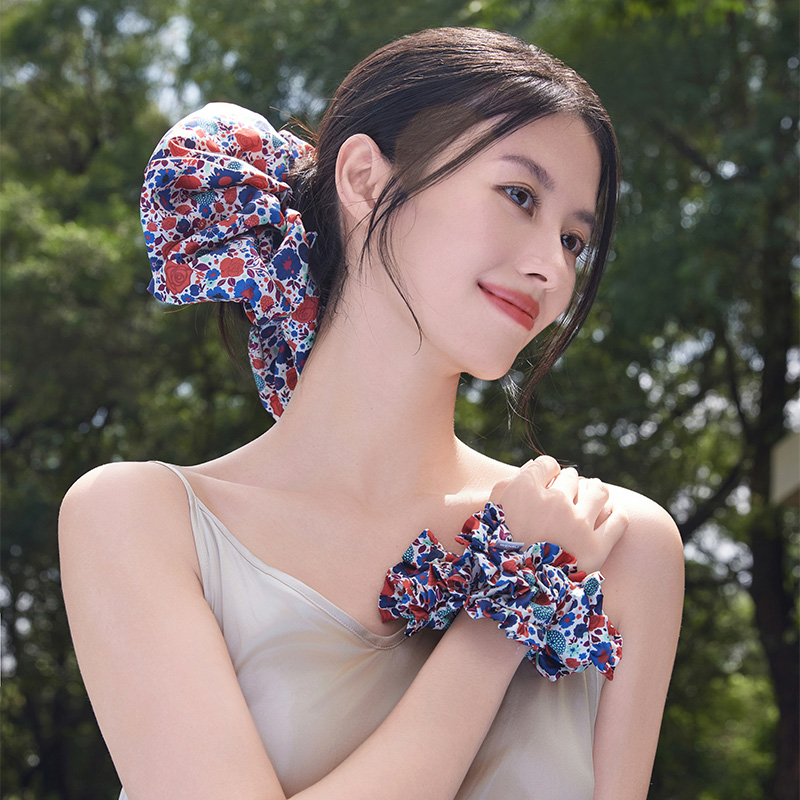 万事利真丝发圈-万山红/万里木兰