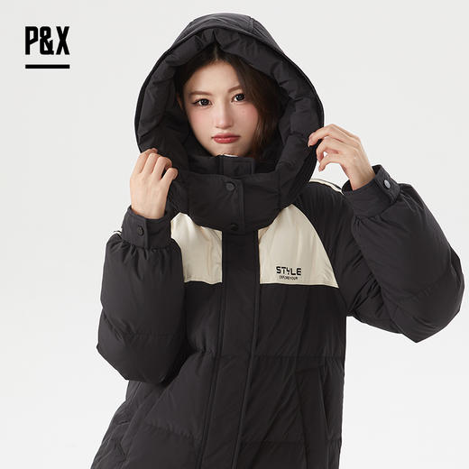 P&X设计师女装冬季长款休闲棉服824424277黑色 商品图3