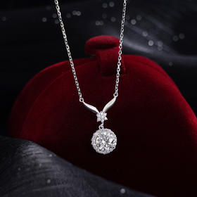 子佩集S925银【明熙】套链【MV00005】纯银时尚项链锆石鹿角星2410