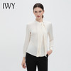 IWY/高级感长袖衬衫女春秋新款设计感小众飘带显瘦杏色上衣B14338 商品缩略图0