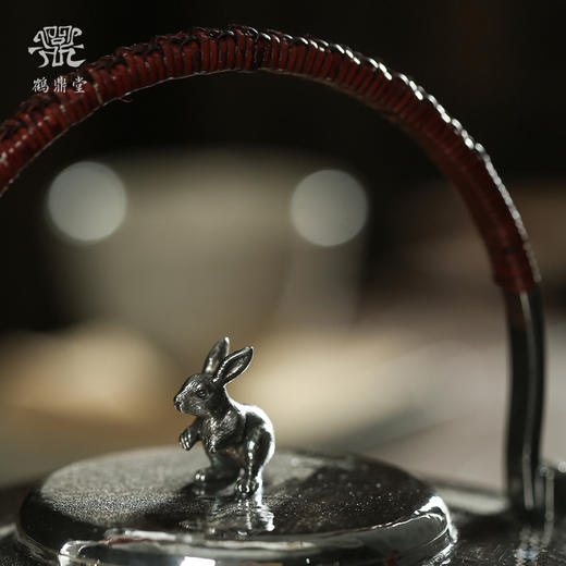鹤鼎堂银壶闻天系列纯熙汤沸錾刻月中玉兔（银色）（缺货） 商品图4