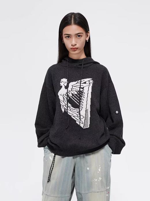 FMACM/ZZS2413/复古印花连帽套头毛衣 商品图3