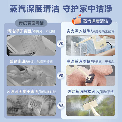 蓝宝（BLAUPUNKT）蓝宝家用高温高压蒸汽清洁机便携式多功能厨房空调清洗机一体手持式蒸汽清洁机清洗机 25年新色暖杏黄【升级12件全套】 商品图4