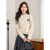 【1件75折】熙世界毛衣慵懒高级感女2025秋冬新款蝴蝶结提花半高领针织打底衫 商品缩略图3
