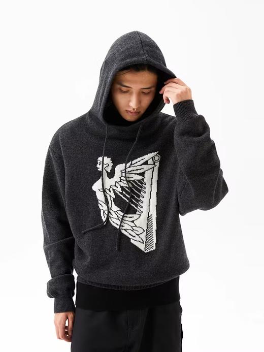 FMACM/ZZS2413/复古印花连帽套头毛衣 商品图1