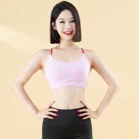 跃牌【瑜堂系列】细肩后背扇形交叉瑜伽美背一体式防震运动背心 JYMN068