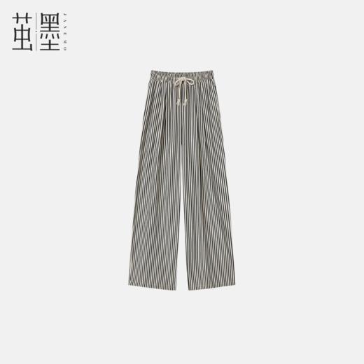 茧墨 减龄慵懒风竖条阔腿裤 商品图0