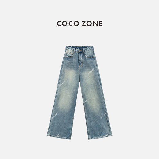 COCO ZONE 100棉美式复古牛仔裤百搭直筒裤CC2B1180 商品图0