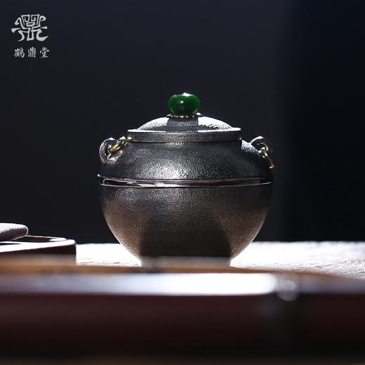 鹤鼎堂闻天系列崇丘茶叶罐麻纹（银色）（缺货） 商品图2