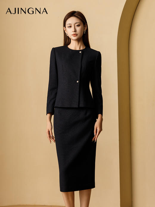 【商场同款】阿菁娜2024秋季新款经典大气收腰外套A29Q107066 商品图1