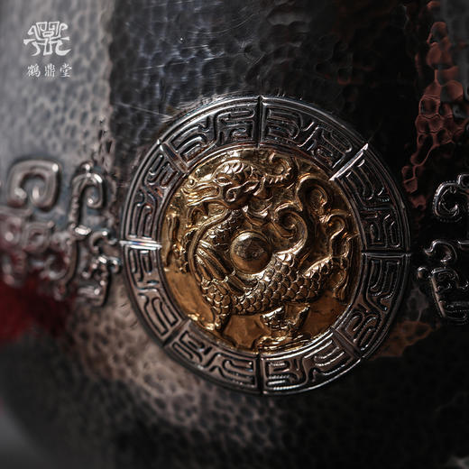 鹤鼎堂银壶闻天系列晨风汤沸饕餮纹镶金青龙白虎（缺货） 商品图4