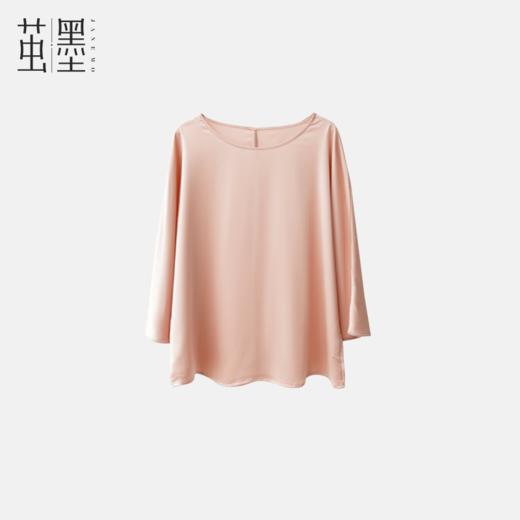 茧墨 气质醋酸缎面七分袖上衣 商品图0