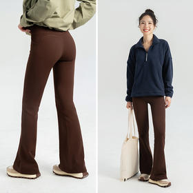 【加绒防风保暖】羊绒喇叭裤 两侧真口袋 能装手机的瑜伽裤 带微笑臀线 穿上就是翘臀