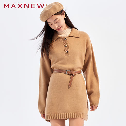 【裙装】POLO领粗纱毛衫连衣裙1N4225301 商品图3