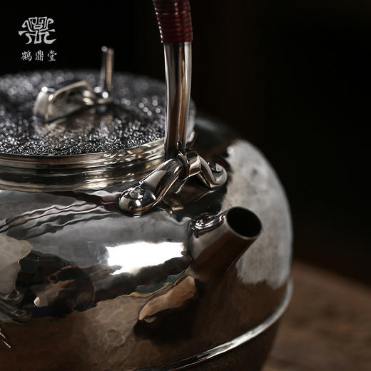 鹤鼎堂银壶闻天系列蒹葭汤沸錾刻归舟放鹤（银色）（缺货） 商品图4