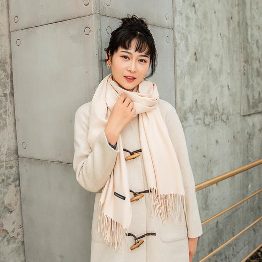 【优雅知性！仿羊绒保暖围巾】35cm宽仿羊绒围巾拉毛色加厚长巾秋冬季cashmere流苏披肩女妈妈装 商品图7