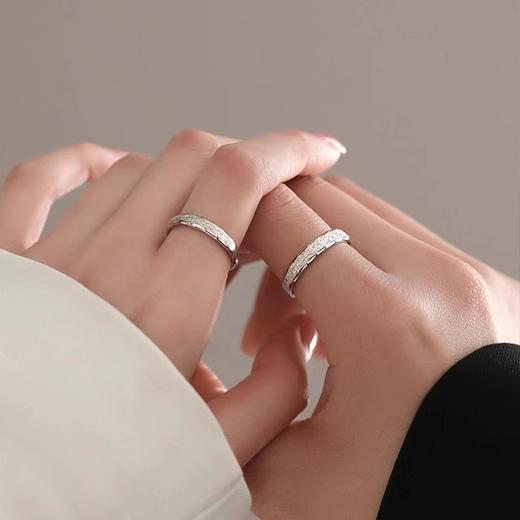 【万千星辰，只守护你一人】小众设计星河情侣对戒素，圈戒指异地恋自律男女开口食指戒QQ 商品图1