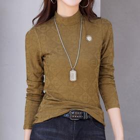 雀说打底衫女长袖半高领大码百搭洋气内搭保暖上衣服AL82355